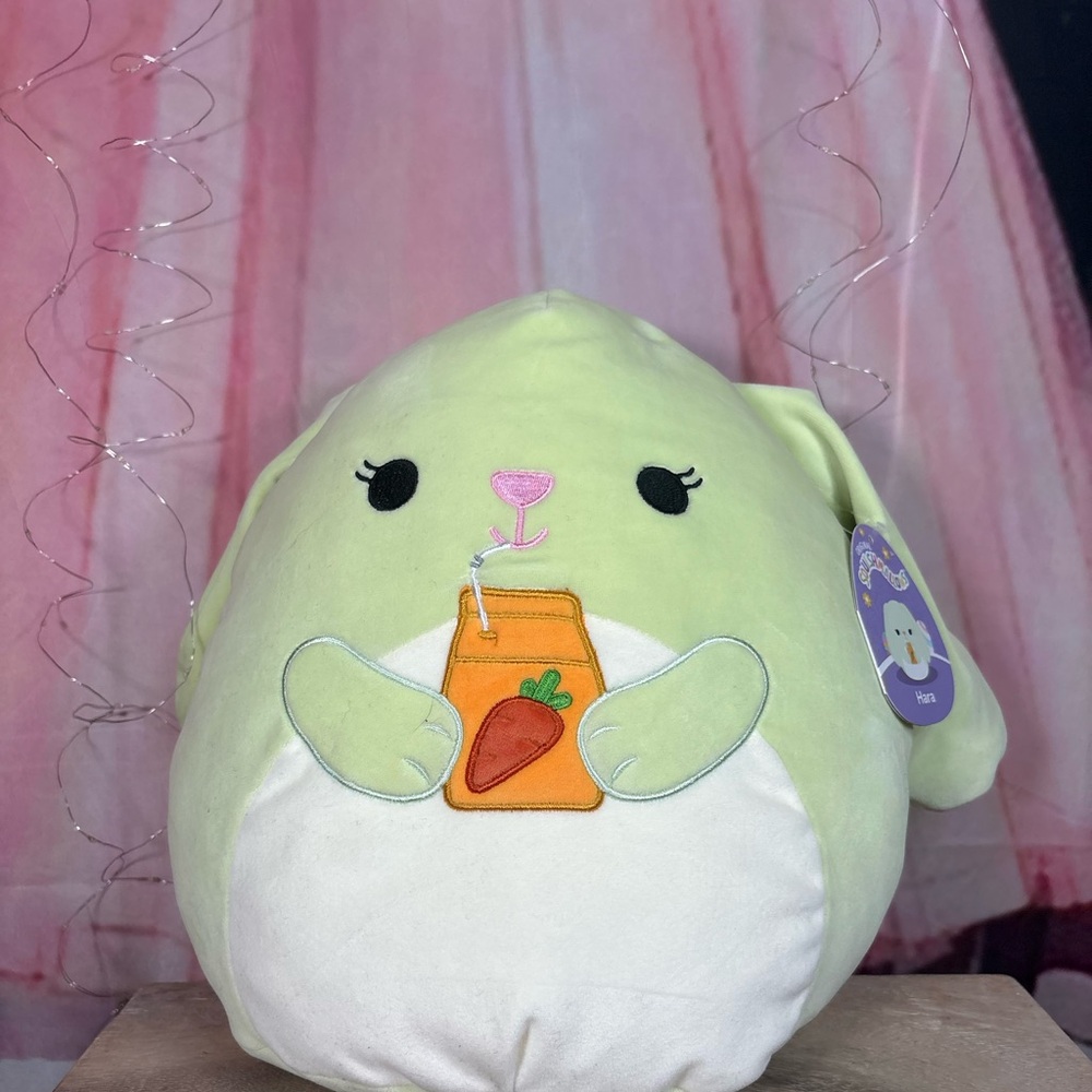 Squishmallows Green Bunny Carrot Juice 14" Stuffed Animal Plush  Easter
